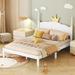 Charlton Home® Darro Solid Wood+MDF Panel Bed Wood in Brown/White | 47.2 H x 56.1 W x 78.9 D in | Wayfair D9B261CFB7DA4F7C8A2762C96BEB0A5E