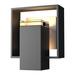 Hubbardton Forge Shadow Box Outdoor Armed Sconce Aluminum/Glass/Metal in Gray | 8.5 H x 7 W x 4 D in | Wayfair 302601-SKT-77-78-ZM0546