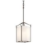 Hubbardton Forge Bow 1 - Light Lantern Cylinder Pendant Glass in White/Brown | Wayfair 104060-SKT-05-GG0137