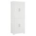 Red Barrel Studio® Romines Manufactured Single Storage Cabinet ( 67.4" H x 28.15" W x 15" D) Manufactured in Brown/White | Wayfair