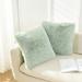 NordECO HOME Square Faux Fur Pillow Cover Faux Fur in Green | 18"H x 18"W | Wayfair SHCover21-SG-18