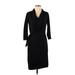 Rachel Comey Casual Dress - Sheath V Neck 3/4 sleeves: Black Print Dresses - Women's Size Small