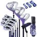 Costway Women's Complete Golf Club Set Right Hand with Rain Hood-Purple