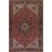 Vintage Vegetable Dye Persian Heriz Area Rug Hand-knotted Wool Carpet - 9'9" x 13'1"