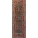 Geometric Vintage Ardebil Persian Runner Rug Handmade Wool Carpet - 4'4" x 13'5"