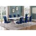 Best Quality Furniture D432/3-SC320-7 Dining Set with 87" White Marble Top