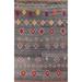 Gray Geometric Moroccan Oriental Area Rug Hand-Knotted Wool Carpet - 9'1" x 13'0"