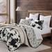 Indigo Hill by HiEnd Accents Clara Black Cowhide and Paisley Reversible Quilt Set, 3PC