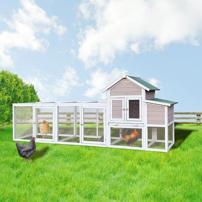 122" Large Wood Chicken Coop Hen House with Nesting Box