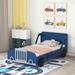 Twin/Full Car Bed for Kids, Car Shaped Platform Bed with Wheels, Headboard and Footboard, Toddler Car Bed Slat Support