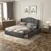 3-Piece Queen Size Bedroom Sets with Upholstered Platform Bed,Nightstand and Storage Dresser