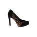 BCBGeneration Heels: Slip-on Stilleto Cocktail Black Leopard Print Shoes - Women's Size 8 1/2 - Almond Toe