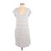 Athleta Casual Dress - Shift: Gray Stripes Dresses - Women's Size X-Small