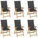 Patio Chairs 6 pcs with Anthracite Cushions Solid Teak Wood