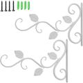 2Pcs Hanging Plant Bracket 12in Metal Wrought Iron Planter Hooks Wall Mounted Decorative Hanger Hook for Hanging Indoor Outdoor Planter Flower Pot Bird Feeder Wind Chime Lanterns gticphyj386