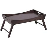 Bed Tray With Curved Top Foldable Legs In Dark Espresso