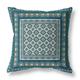 16 Blue Beige Block Indoor Outdoor Zippered Throw Pillow