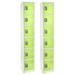 AdirOffice 72 6-Tier Key Lock Green Steel Storage Locker 2/Pack (629-206-GRN-2PK)