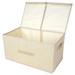 Storage Box Collapsible Linen Fabric Clothing Basket Bins Toy Box Organizer White