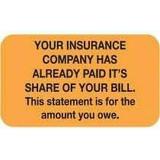 Your Insurance Company HAS Paid FL Orange/Black 1-1/2 X 7/8 ROLL Of 250 Billing And Collection Labels (MAP2200)
