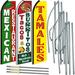 Restauranttacos & Burritostamales - 3 Pack Of Swooper Feather Flag Sets - Includes 3 Swooper Feather Flags (Pictured) 3 Flagpoles And 3 Ground Spikes