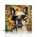 ONETECH Creative Dog Picture for Wall Decor Van Gogh Starry Night Sunflower Sunflower Painting Prints in Dog s Sunglasses Bulldog Dalmatian Golden Retriever Poster Deocration 20\x20\