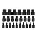 Clearance! Nomeni Drill 25Pcs Screw Extractor Set Hex Head Multi Easy Out Extractor Set Molybdenum Alloy Steel Rounded Remover Tools Black