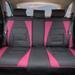 TLH Ultra Comfort Leatherette Bench Pink Black Seat Cushions Rear Set - Universal Fit Automotive Seat Covers Accessories for Cars Trucks SUV Car Seat Cover Interior Accessories Car Seat Protectors