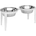 Vision Elevated Double Diner - 10 White - Metal Dog Bowl Stand For Large And XL Dogs Raised Feeder Station Wrought Iron Outdoor/Indoor Pet Bowl Best For Tall Dogs Dog Feeding Station