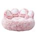 dnusflzt Soothing Paw-Shaped Pet Round Bed Fluffy Long Plush Calming Donut Dog Sleeping Nest Anti-Slip Warming Pet Sofa