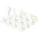 12 Sets Rubber Golf Tees 1.5 Inch Golf Tee Holder with 10 Pcs Bamboo Tees Driving Range Tee Golf Simulator Tees for Outdoor Indoor Practice Mat White