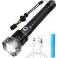 Rechargeable LED Flashlight Tactical Flashlights High Lumens 90000 Super Brightest Handheld Flashlight IPX5 Waterproof 3 Lighting Modes & Zoomable & Waterproof for Emergencies Camping gticphyj561