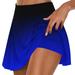 Munlar Elastic Waist Women s Shorts Blue Tennis Skirts Athletic Skort Yoag Golf Gym Summer Graphic Shorts for Women