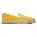 TOMS Women's Yellow Carolina Suede Espadrille Slip-On Shoes, Size 8.5
