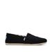 TOMS Women's Black Alpargata Heritage Canvas Wide Width Espadrille Shoes, Size 8.5