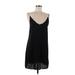 Topshop Casual Dress - Mini Plunge Sleeveless: Black Print Dresses - Women's Size 6