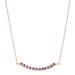 Golden Arc in Red,'Gold Plated Sterling Silver Garnet Bar Necklace'