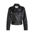 Calvin Klein Jeans Lederjacke "Classic Biker" Damen ck black, Gr. S, Polyester, Kunstlederjacke mit Reverskragen und Gürtel