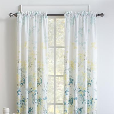 Funky Floral Panel Set by BrylaneHome in Seafoam Multi Curtain