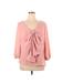 Sweet Pea by Stacy Frati Long Sleeve Blouse: Pink Tops - Women's Size Large