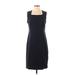 Talbots Casual Dress - Sheath Square Sleeveless: Black Print Dresses - Women's Size 8