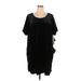 52Seven Casual Dress - Mini Scoop Neck Short sleeves: Black Print Dresses - New - Women's Size 1X