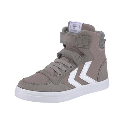 Sneaker HUMMEL "SLIMMER STADIL HIGH JR", Gr. 33, grau, Textil, Leder, sportlich, Schuhe