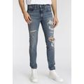 Skinny-fit-Jeans LEVI'S "Skinny Taper" Gr. 30, Länge 34, blau (medium indigo destructed) Herren Jeans Skinny-Jeans