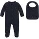 Schlafoverall TOMMY HILFIGER "BABY RIB SLEEPSUIT GIFTBOX" Gr. 80, N-Gr, blau (desert sky) Baby Overalls Schlafanzüge