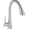 Spültischarmatur GROHE "Zedra" Armaturen Gr. B/H/T: 6 cm x 40,1 cm x 23,1 cm, Spültischbatterie, silberfarben (supersteel) Küchenarmaturen