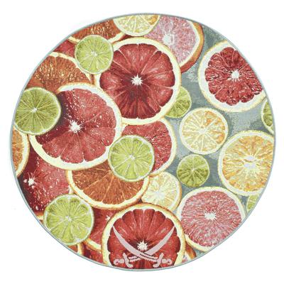 Teppich SANSIBAR "Rantum Beach 003", bunt (orange, multi), H:5mm Ø:160cm, Polypropylen, Teppiche, Flachgewebe, modernes Sommer Design, In- und Outdoor geeignet Image