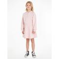 Sweatkleid TOMMY HILFIGER "HILFIGER SCRIPT HWK DRESS" Gr. 86, N-Gr, pink (whimsy pink) Mädchen Kleider Sweatkleider