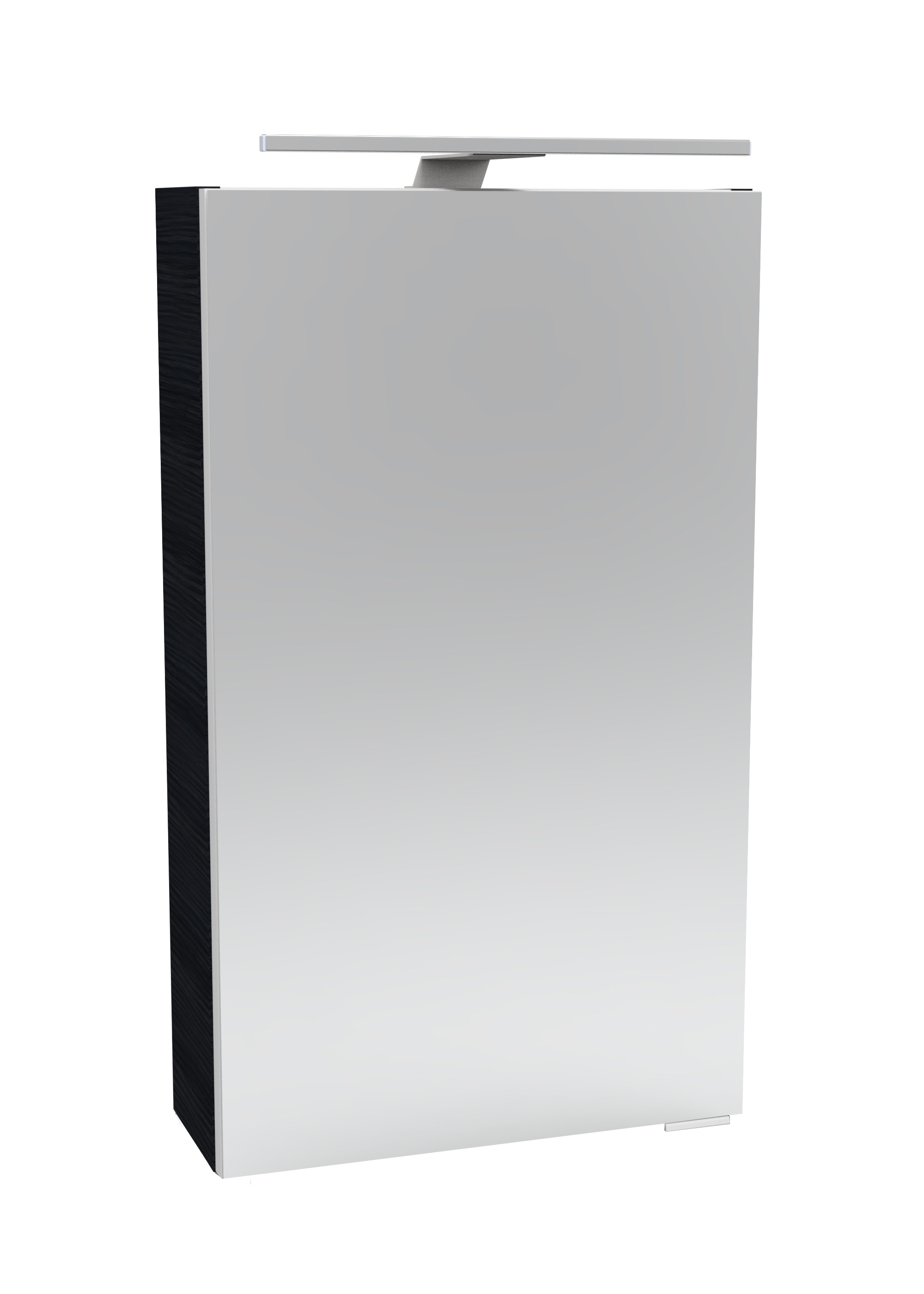 Spiegelschrank FACKELMANN "SBC", braun (schwarz, oak, dunkelbraun), B:40cm H:68cm T:15,3cm, Schränke, für das Gästebad, Schalter und Steckdose, Breite 40cm, Anschlag links Image