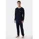 Schlafanzug SCHIESSER ""Fine Interlock"" Gr. 60 (4XL), blau (dunkelblau) Kinder Homewear-Sets Pyjamas